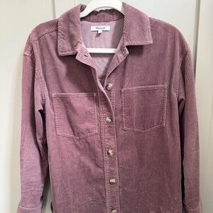 Madewell gray-purple corduroy oversized button down